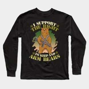 Cute I Support The Right To Keep And Arm Bears Pun Long Sleeve T-Shirt